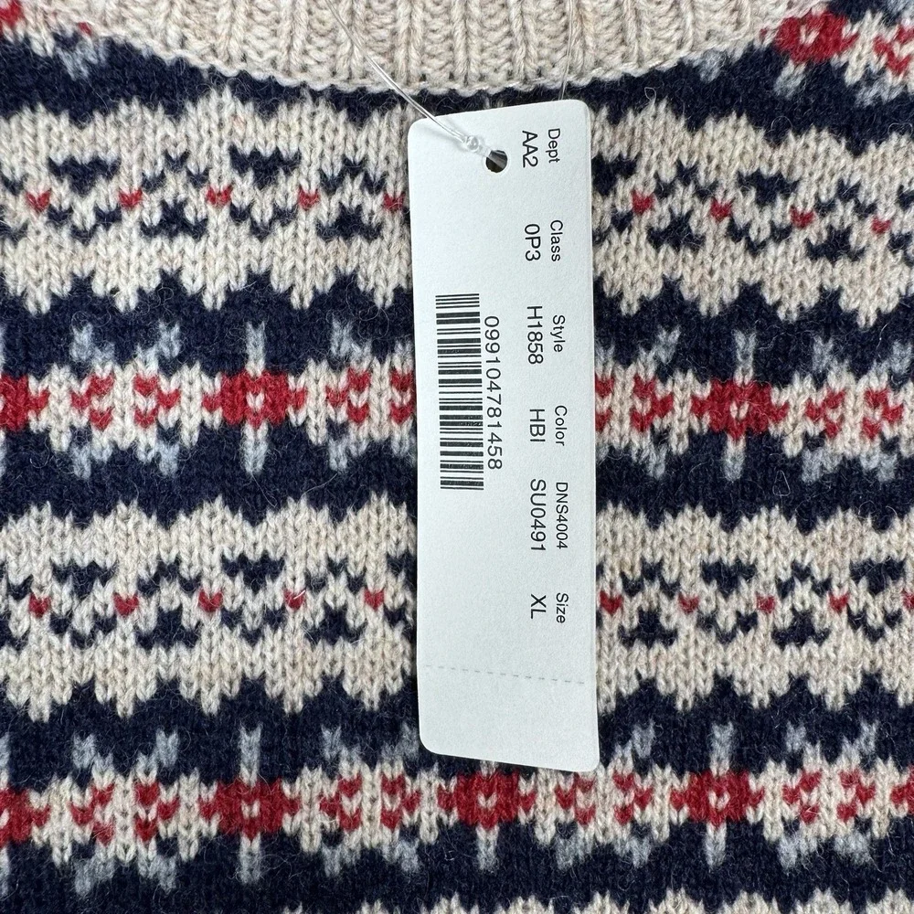 NEW - J.CREW Lambswool Fair Isle Sweater - Men's XL